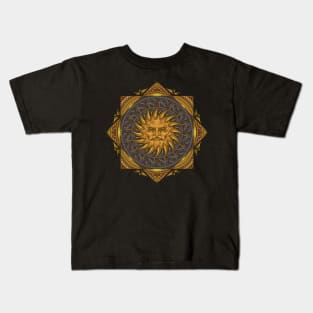 Sun with Mandala Artwork Kids T-Shirt